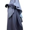 Abaya Bubble Gris Mauve x Khimar 3 Voiles Gris Lilas By Oummi Abi Moi