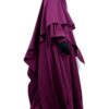 Abaya Bubble Prune Aubergine x Maxi Khimar Classique Prune Aubergine By Oummi Abi Moi