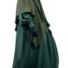 Abaya Bubble Vert Intense x Maxi Khimar Classique Kaki by Oummi Abi Moi