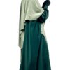 Abaya Manches Bouffantes Vert Intense x Maxi Khimar Classique Olive by Oummi Abi Moi