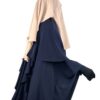 Niqab 90 cm Casquette Beige x Abaya Saoudienne Bleu Nuit x Maxi Khimar Classique Bleu Nuit by Oummi Abi Moi