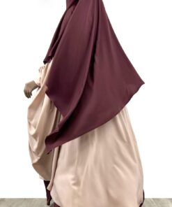 Maxi Khimar Classique Bois de Rose x Kimocape Beige x Abaya Saoudienne Bois de Rose by Oummi Abi Moi