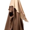 Maxi Khimar Classique Beige x Abaya Saoudienne Caviary Taupe by Oummi Abi Moi