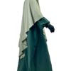 Abaya Manches Bouffantes Vert Intense x Maxi Khimar Classique Olive by Oummi Abi Moi