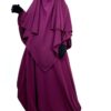 Maxi Khimar Classique Prune Aubergine x Abaya Bubble Prune Aubergine By Oummi Abi Moi
