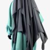 Niqab Classique 150 Gris Foncé x Abaya Manches Bouffantes Vert Opaline x Maxi Khimar Classique Vert Opaline by Oummi Abi Moi