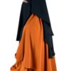 Niqab Classique 90 cm Noir x Abaya Bubble Miel Intense x Maxi Khimar Classique Miel Intense by Oummi Abi Moi