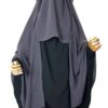 Niqab à Clips 130 cm Gris Foncé By Oummi Abi Moi