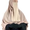 Half Niqab Beige x Maxi Hijab XXL Beige x Cape Noire by Oummi Abi Moi