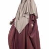 Abaya Saoudienne Bois de Rose x Maxi Khimar Taupe Nude by Oummi Abi Moi