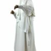 Abaya Manches Bouffantes Caviary Blanc x Maxi Khimar Caviary Blanc by Oummi Abi Moi