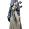 Khimar 3 Voiles Gris Mauve x Abaya Manches Bouffantes Greige by Oummi Abi Moi