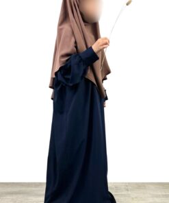 Abaya Mini Bleu Nuit x Khimar Mini Moka by Oummi Abi Moi