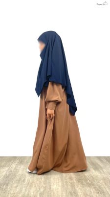 Abaya Mini Camel x Khimar Mini Bleu Nuit by Oummi Abi Moi