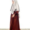 Abaya Mini Marron Rouille x Khimar Mini Greige by Oummi Abi Moi
