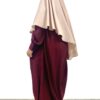 Abaya Mini Bordeaux x Khimar Mini Beige by Oummi Abi Moi