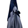 Abaya Manches Bouffantes Gris Mauve x Maxi Khimar Classique Bleu Nuit