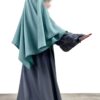 Khimar Mini Bleu Gris x Abaya Mini Caly Gris Lilas by Oummi Abi Moi