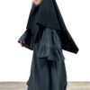 Khimar Mini Noir x Abaya Mini Caly Gris Foncé by Oummi Abi Moi