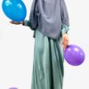 Khimar Mini Gris Lilas x Abaya Mini Vert d'Eau by Oummi Abi Moi