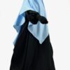 Maxi Khimar Classique Bleu Ciel x Abaya Manches Bouffantes Noire by Oummi Abi Moi