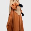 Abaya Bubble Miel x Khimar Double Beige Nude by Oummi Abi Moi