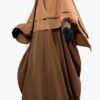 Abaya Bubble Moka x Khimar 2 Voiles Camel by Oummi Abi Moi