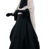 Abaya Bubble Noire x Maxi Hijab XXL Greige by Oummi Abi Moi