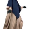 Abaya Bubble Taupe Nude x Maxi Kjhimar Classique Bleu Nuit by Oummi Abi Moi