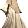 Abaya Caly Beige x Maxi Khimar Double Beige Nude by Oummi Abi Moi