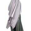 Khimar Double Greige x Abaya Caly Olive by Oummi Abi Moi