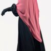Maxi Hijab XXL Bois-de Rose x Abaya Bubble Noire by Oummi Abi Moi