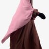 Maxi Hijab XXL Rose Parme x Abaya Manches Bouffantes Taupe Rose by Oummi Abi Moi