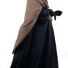 Maxi Hijab XXL Taupe Foncé x Abaya Bubble Noire by Oummi Abi Moi