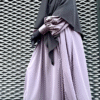 Abaya Bubble Whool Peach Gris Mauve by Oummi Abi Moi