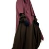 Abaya Bubble Chocolat x Khimar Double Bois de Rose by Oummi Abi Moi