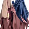 Abaya-Bubble-Taupe-Rose-x-Maxi-Khimar-Taupe-Rose-x-Niqab-3-Voiles-150cm-Sans-Casquette-Bleu-Nuit-x-Gants-Tactiles-Sans-Fleur-Bleu-et-Niqab-3-Voiles-Casquette-150-Taupe-by-Oummi-Abi-Mo
