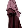 Abaya-Caly-Bois-de-Rose-x-Maxi-Khimar-Rose-Parme-x-Gants-Tactiles-Sans-Fleurs-Noir-By-Oummi-Abi-Moi