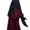 Abaya Caly Bordeaux x Khimar Double Noir By Oummi Abi Moi