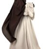 Abaya Caly Greige x Maxi Hijab XXL Chocolat x Half Niqab Marron By Oummi Abi Moi