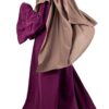 Abaya Caly Prune Aubergine x Maxi Hijab XXL Taupe by Oummi Abi Moi