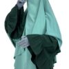 Abaya Caly Vert Intense x Maxi Khimar Vert Opaline x Gants Court Gris Clair By Oummi Abi Moi