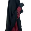 Abaya Manches Bouffantes Bordeaux Profil x Cape Yéménite Casquette Noir x Gants Tactiles Sans Fleur Noir by Oummi Abi Moi