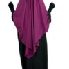 Abaya Sleeve Buffy WhoolPeach Black x Maxi Khimar 140 Prune Eggplant x Gants Tactiles Sans Fleurs Black