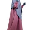 Abaya Manches Bouffantes WhoolPeach Rose Parme x Maxi Khimar Classique Gris Lilas By Oummi Abi Moi