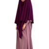Abaya Mini Bint.a Rose Parme x Khimar Mini Bint.a Prune Aubergine By Oummi Abi Moi