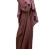 Abaya Mini Taupe Rose x Khimar Mini Rose Parme By Oummi Abi Moi (1)