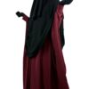 Abaya-Saoudienne-Bordeaux-x-Cape-Yemenite-Sans-Casquette-Noir-x-Gants-Tactiles-Sans-Fleur-Noir-by-Oummi-Abi-Moi