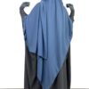 Abaya-Saoudienne-Gris-Fonce-x-Maxi-Hijab-XXL-Bleu-Petrole-x-Gants-Courts-Gris-Clair-By-Oummi-Abi-Moi