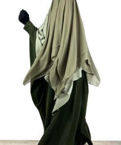 Abaya-Saoudienne-Kaki-x-Khimar-3-Voiles-Olive-x-Gants-Tactiles-Sans-Fleurs-Noir-By-Oummi-Abi-Moi